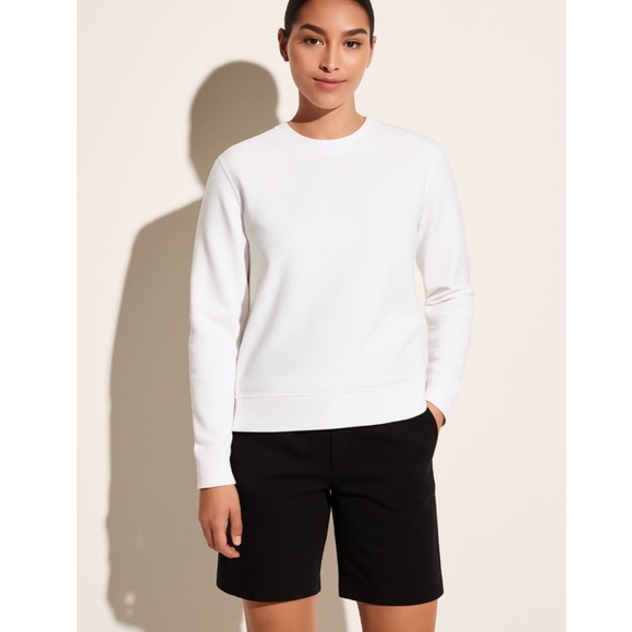 Vince French Terry Long Sleeve Crew Neck Sweatshirt White Size XXL - Picture 1 of 9